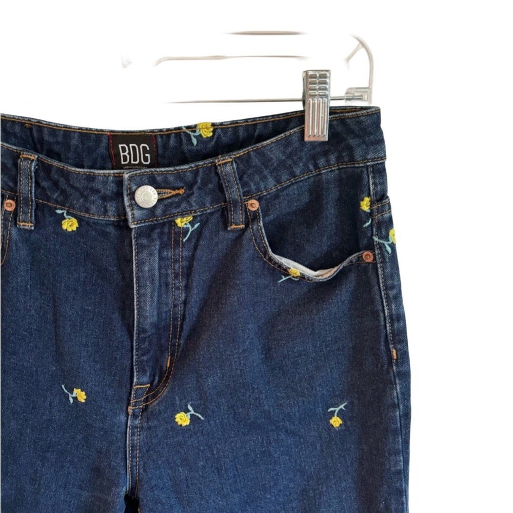 BDG Embroidered Flower Mom Jeans
